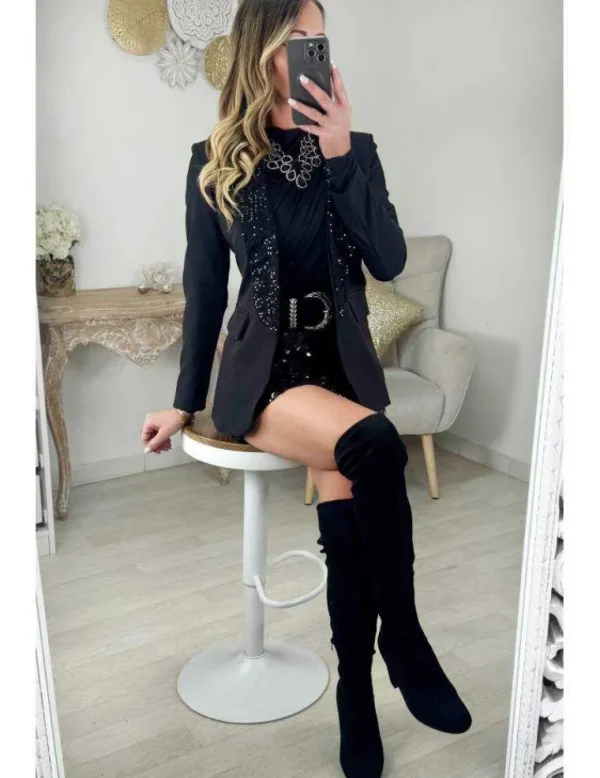 My Look Féminin Jupe noire full sequins Fashion