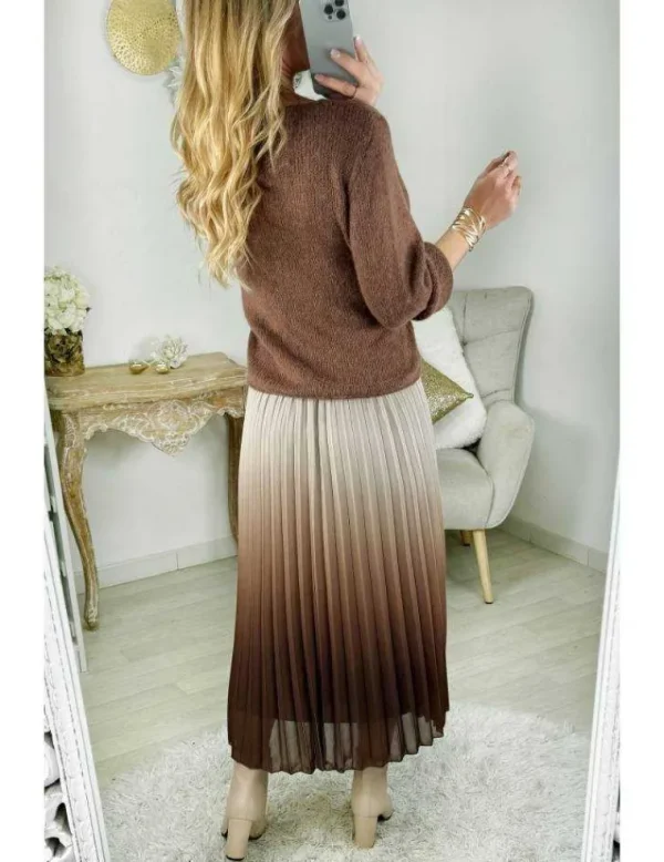 My Look Féminin jupe plissée choco dégradée Fashion