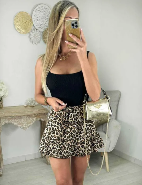 My Look Féminin jupe short fluide motifs "léo" Hot