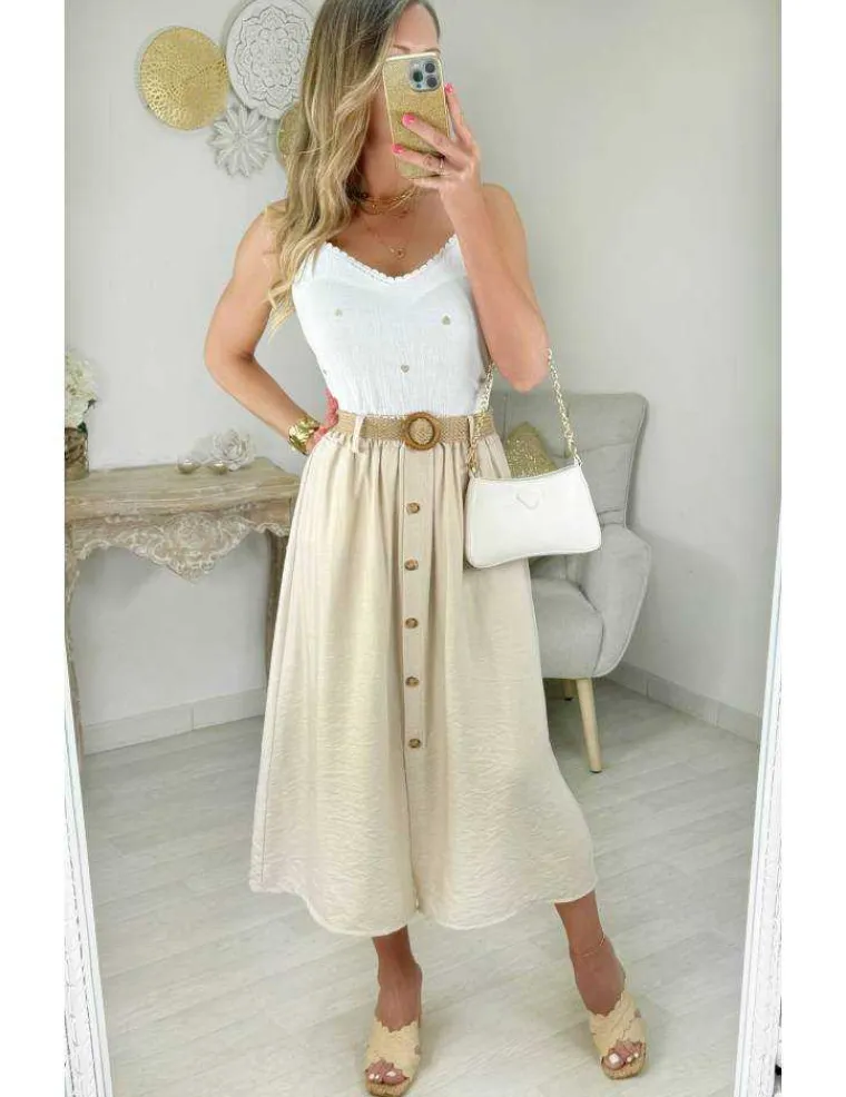 jupe_style_lin_beige_amp__1.webp My Look Féminin jupe style lin beige & sa ceinture Best
