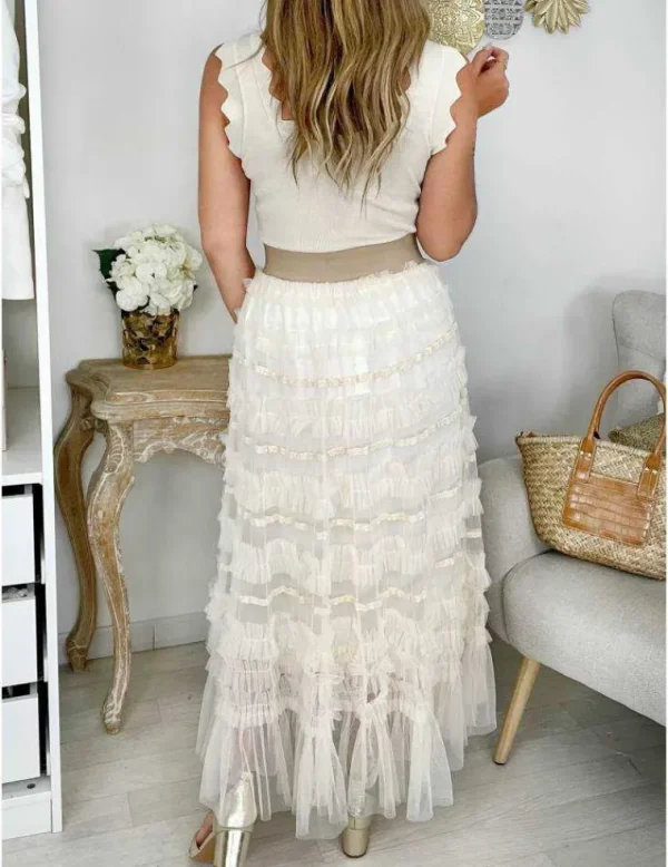 My Look Féminin jupon beige tulle et froufrou Sale