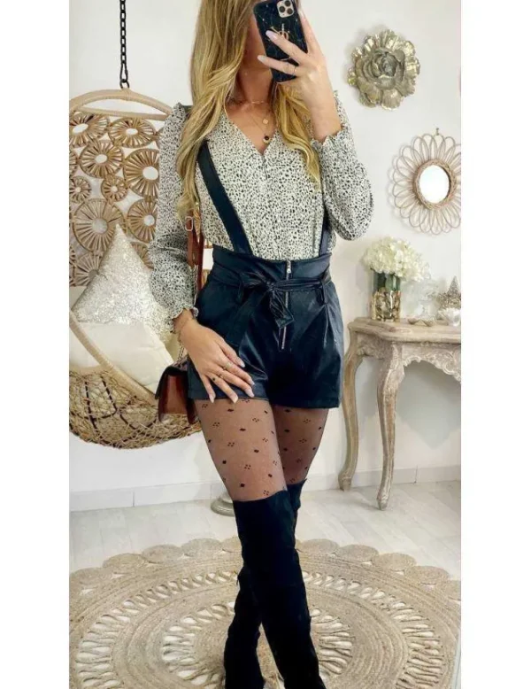 My Look Féminin Ma blouse beige léo "boutonnée et petits volants" New