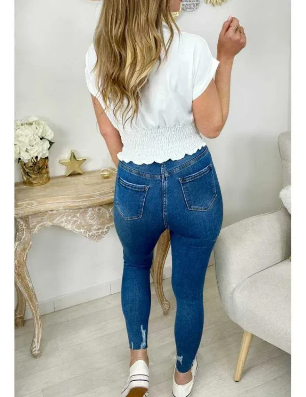 My Look Féminin Ma blouse blanche cache coeur et drapée Clearance