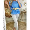 My Look Féminin Ma blouse bleue en coton "joli volant" New