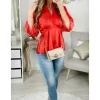 My Look Féminin Ma blouse orange flashy satinée "col V et drapée" New
