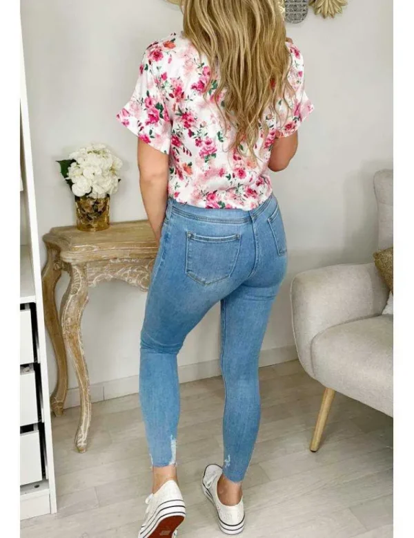 My Look Féminin Ma blouse satinée motif et nouée Best