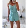 My Look Féminin Ma combi short vert d'eau "col boutons et dentelle" Online