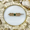 My Look Féminin Ma jolie barrette " Gold & Green Pearls" Online