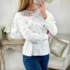 My Look Féminin Ma jolie blouse blanche " épaules & poignets brodés" Hot