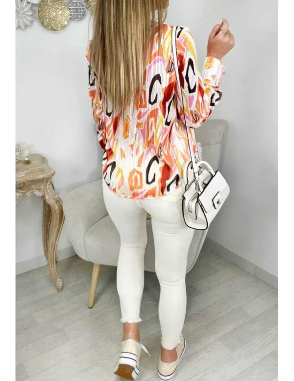 My Look Féminin Ma jolie blouse col V "so color & liserés gold" Hot
