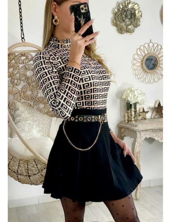 My Look Féminin Ma jolie ceinture noire à oeillets "chaîne gold" Online