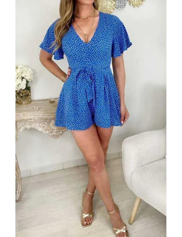My Look Féminin Ma jolie combi short " blue daisy" Clearance