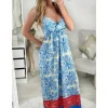 My Look Féminin Ma jolie robe longue "Red & blue" Hot
