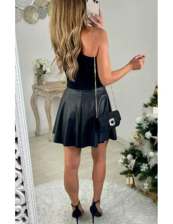 My Look Féminin Ma jupe black style cuir "patineuse" Online