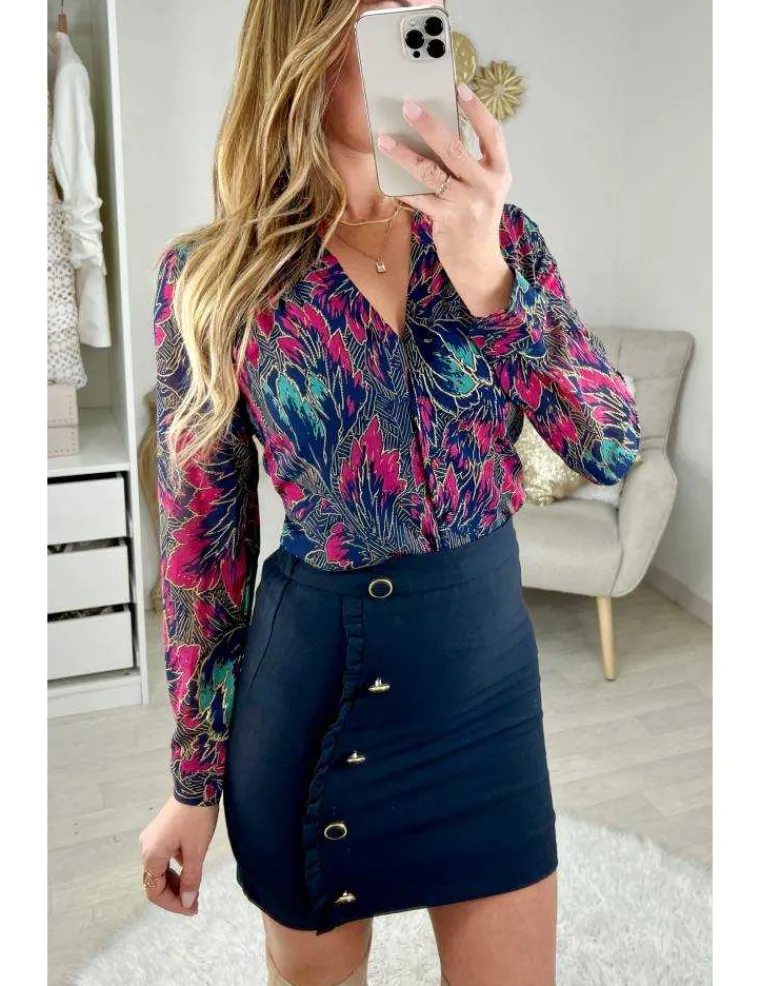 ma_jupe_bleue_marine_quot_0.webp My Look Féminin Ma jupe bleue marine "volant et boutons dorés" Online