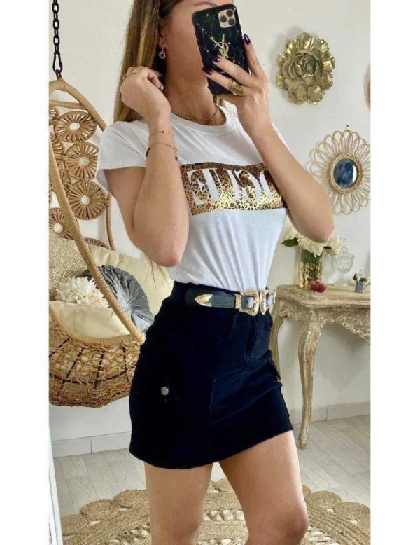 My Look Féminin Ma jupe en jeans black "poches" Best