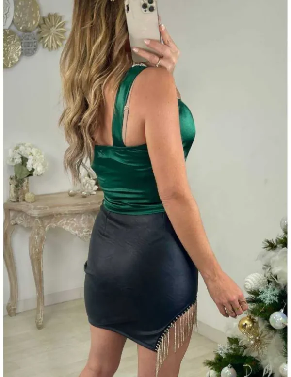 My Look Féminin Ma jupe style cuir " So Strass" Sale