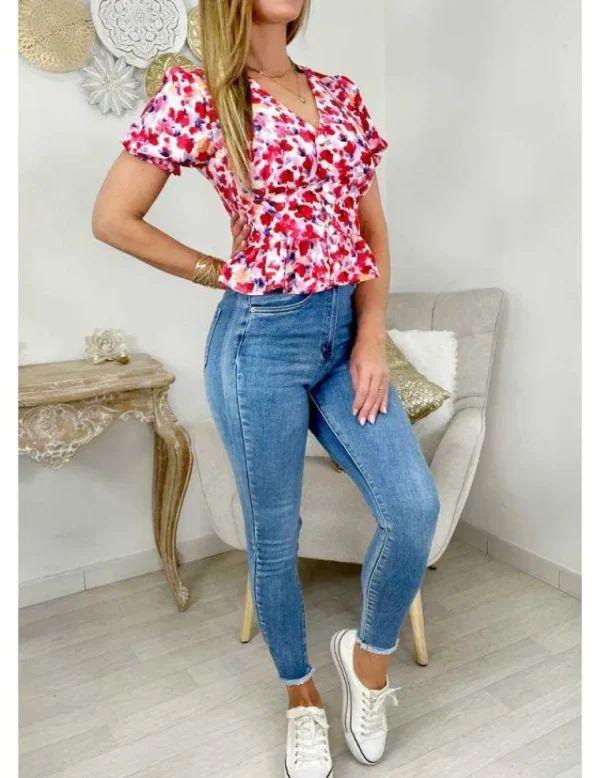 My Look Féminin Ma petite blouse boutonnée "so flowers" Outlet