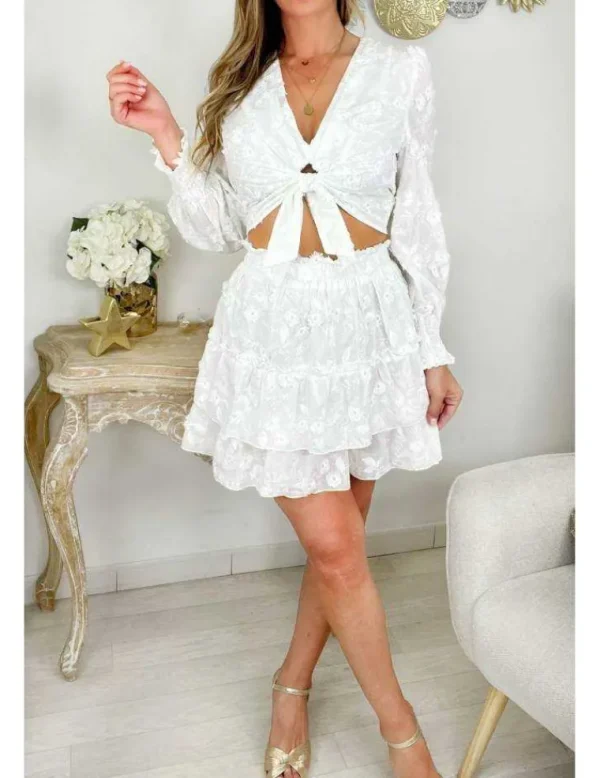 My Look Féminin Ma petite jupe à volants " broderie blanche" Best