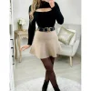 My Look Féminin Ma petite jupe beige "effet patineuse" Sale