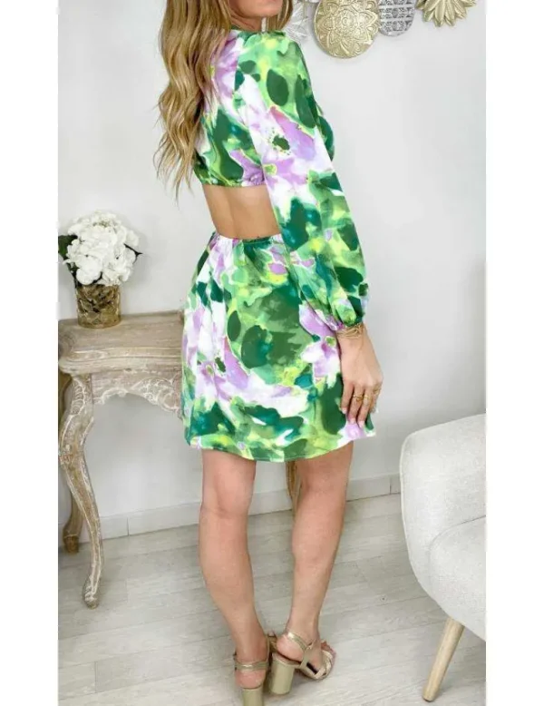 My Look Féminin Ma petite robe cut out " blurry flowers" Best