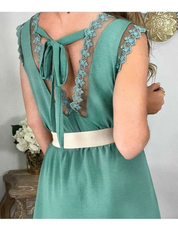 My Look Féminin Ma petite robe verte "épaules dentelle" Hot