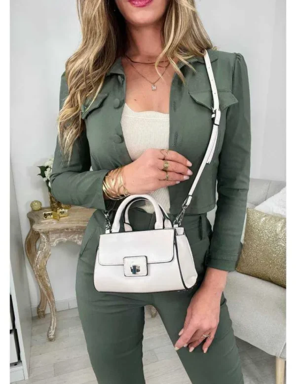 My Look Féminin Ma petite veste kaki stretch New