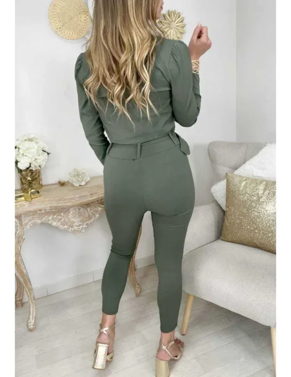 My Look Féminin Ma petite veste kaki stretch New
