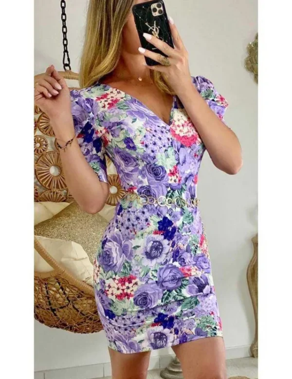 My Look Féminin Ma superbe robe new purple flowers New