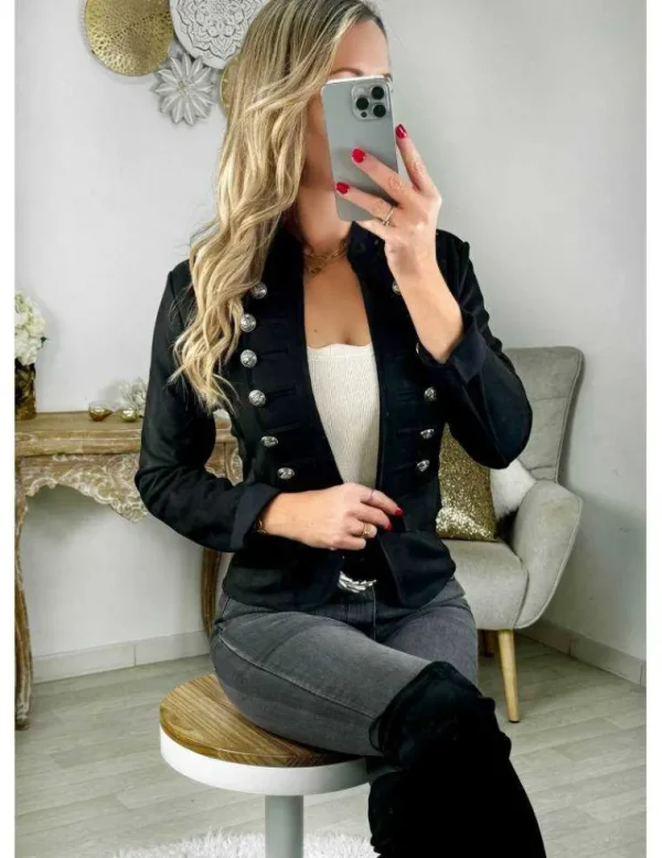 My Look Féminin Ma veste courte "officier" noire Online