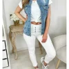 My Look Féminin Ma veste en jeans sans manches "used" Outlet