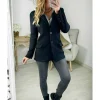 My Look Féminin Manteau blazer noir et capuche New