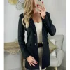 My Look Féminin manteau en lainage noir boutons dorés New