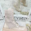 My Look Féminin Mes bottines beige à lacets " bi-matière" Outlet