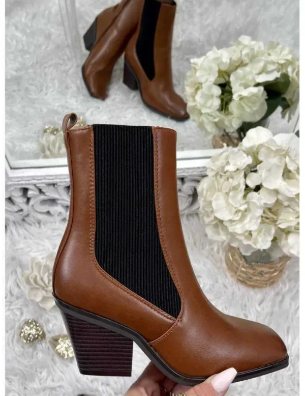 My Look Féminin Mes bottines camel & black "coup de coeur" New