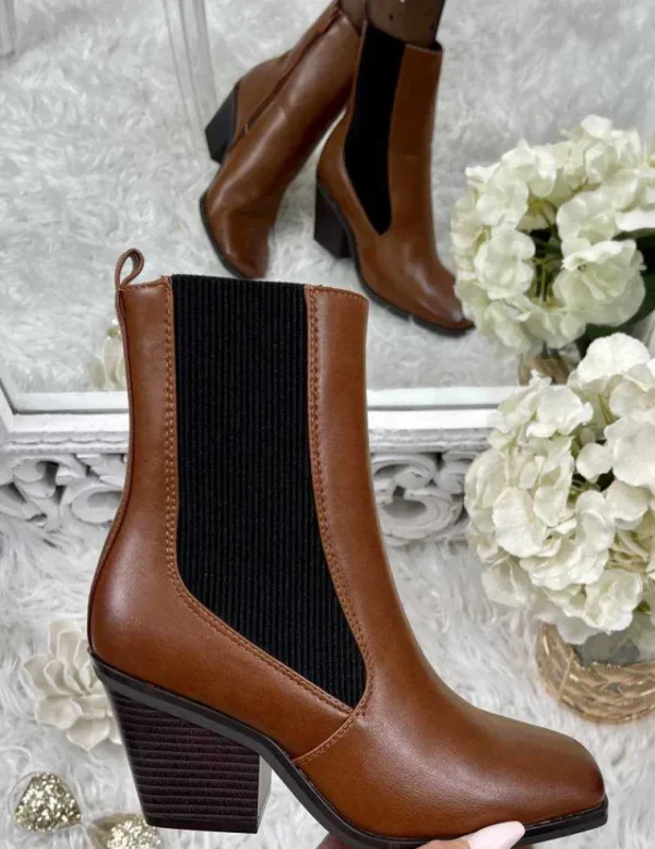 My Look Féminin Mes bottines camel & black "coup de coeur" New