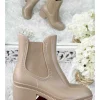 My Look Féminin Mes bottines Chelsea crantées beige basic Online