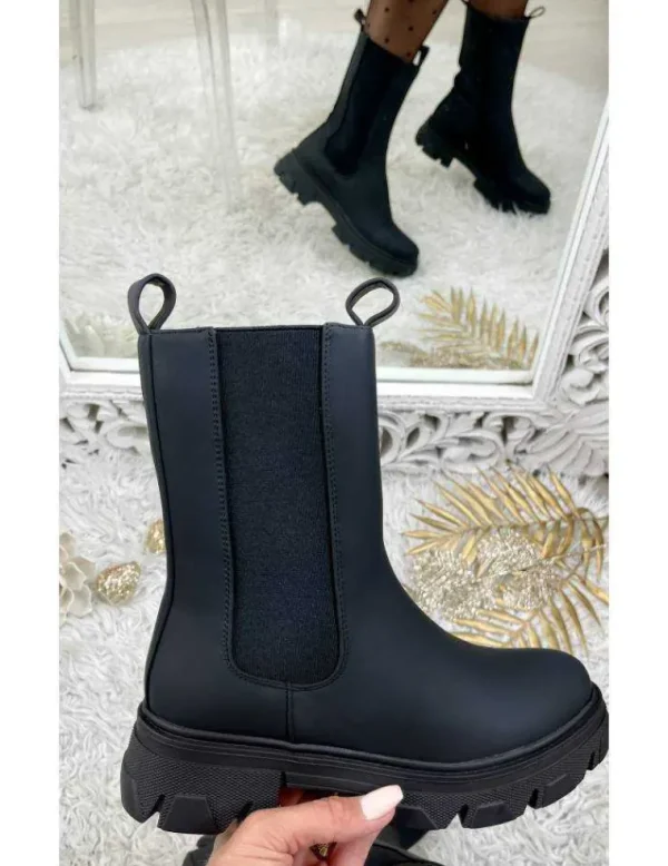 My Look Féminin Mes bottines "noir mat" à talon crantés Best