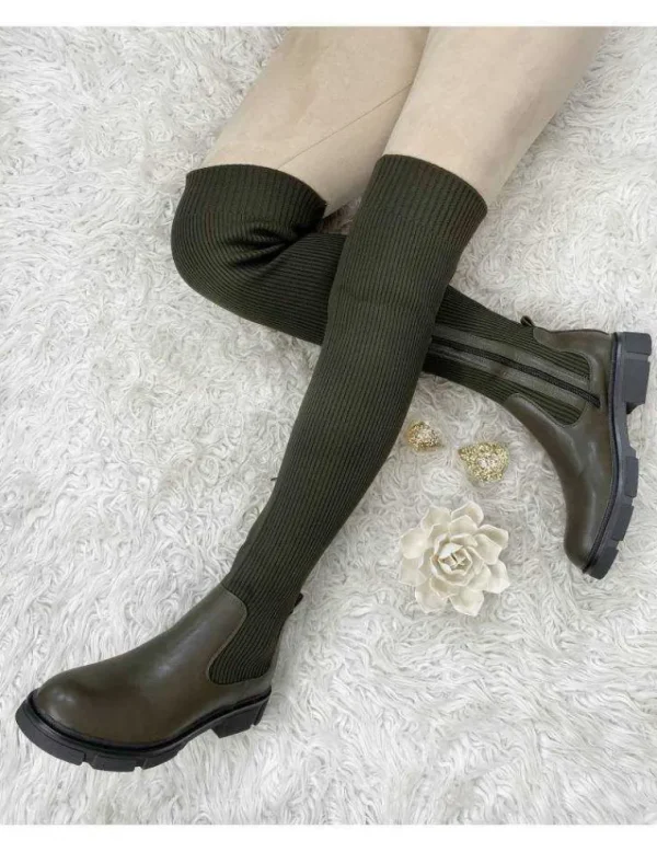 My Look Féminin Mes cuissardes kaki "bi-matière" Fashion