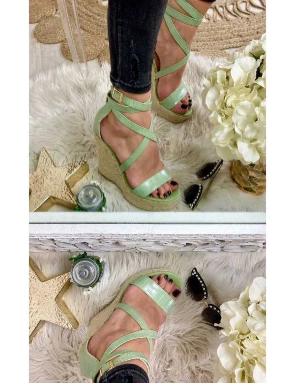 My Look Féminin Mes jolies compensées vert aqua Online