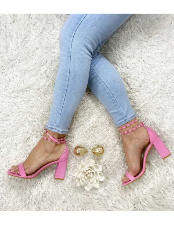 My Look Féminin Mes jolies sandales à talon " Pink & Gold" Hot