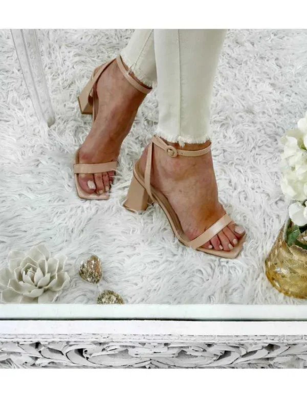 My Look Féminin Mes jolies sandales à talon " beige & talon carré" Best