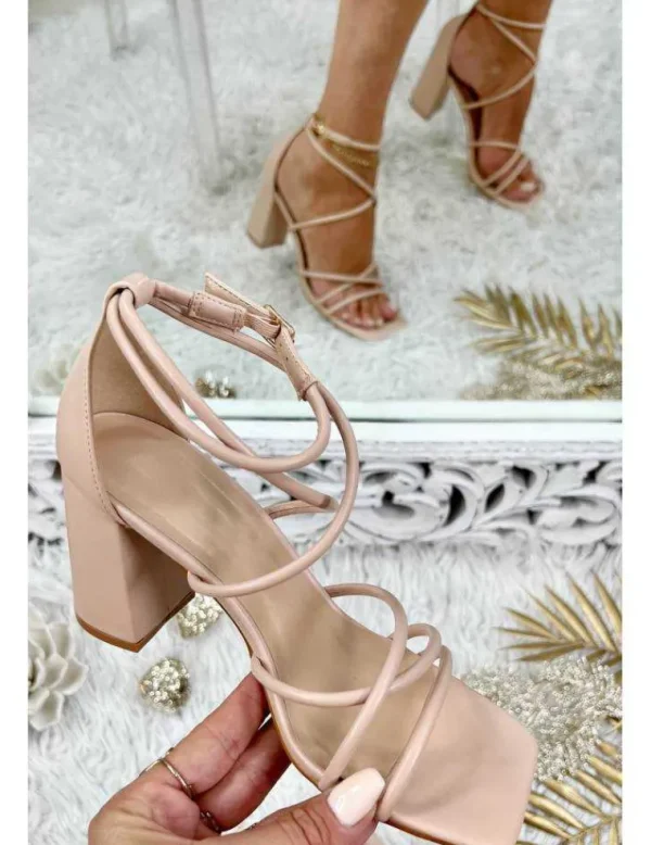 My Look Féminin Mes jolies sandales à talon style lacet " beige nude" Fashion