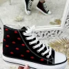 My Look Féminin Mes petites baskets noires " red kiss" Fashion