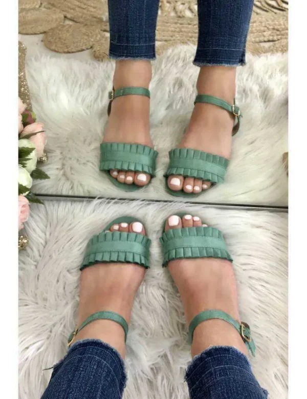 My Look Féminin Mes petites sandales "vert aqua" New