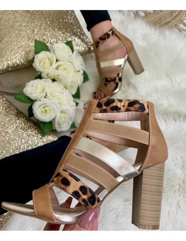 My Look Féminin Mes sandales camel "lanières et zip" Hot