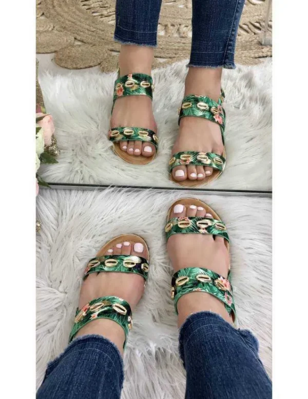 My Look Féminin Mes sandales jungle et coquillage Outlet