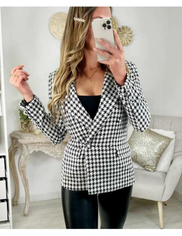 My Look Féminin Mon blazer lumineux " pied de poule" Hot