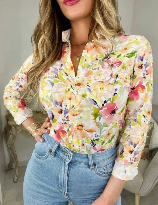 My Look Féminin Mon chemisier boutonné "pastel flowers" New