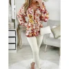 My Look Féminin Mon chemisier en voilage "Pretty flowers & liserés Gold" Best